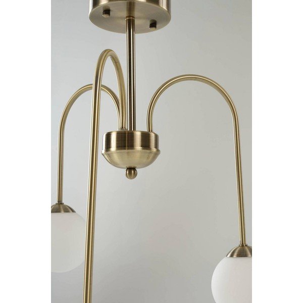 Balta/misiņa krāsas griestu lampa no opāla stikla ar regulējamu spilgtumu ø 42 cm Marne – Jotex-image-3