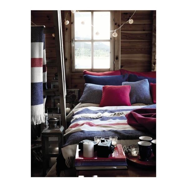 Balts ar brūnu pleds ar kokvilnu Euromant Granite, 140 x 160 cm-image-4