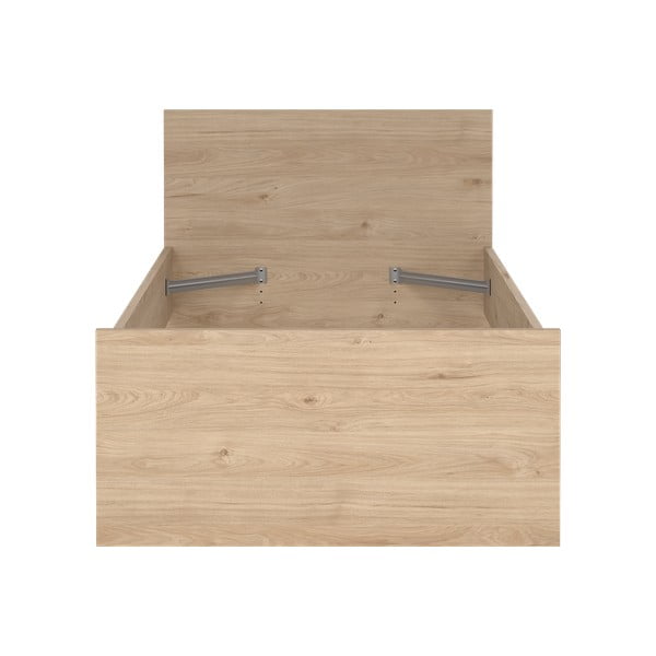 Dabīga toņa vienvietīga gulta ar ozolkoka imitāciju 90x190 cm Naia – Tvilum-image-2