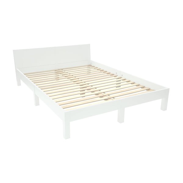 Balta divguļamā gulta no dižskābarža ar režģi 160x200 cm Dabi - Ragaba