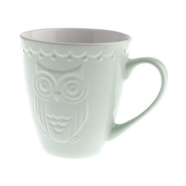 Piparmētru zaļa keramikas krūze Dakls Owl, 530 ml