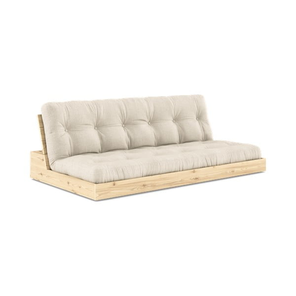 Pelēks/bēšs lina izvelkamais dīvāns 196 cm Base – Karup Design