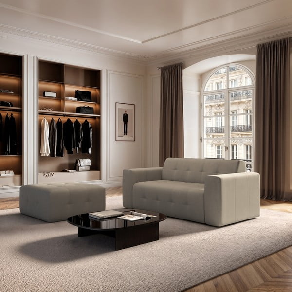 Gaiši brūns samta kāju soliņš Tuil – Rodier-image-1