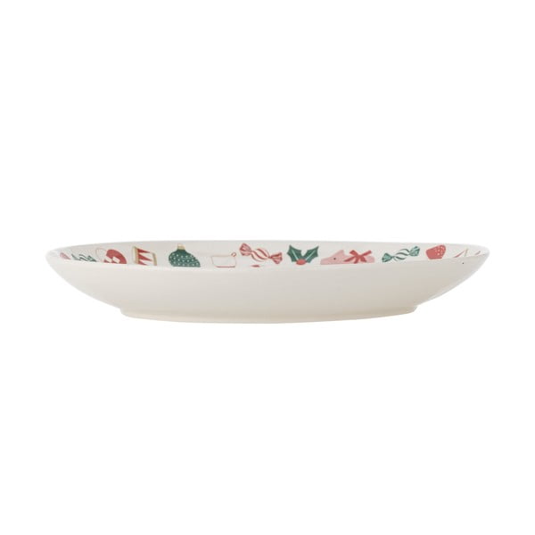 Krēmkrāsas servēšanas māla šķīvis ar Ziemassvētku motīvu ø 28 cm Yule – Bloomingville-image-3