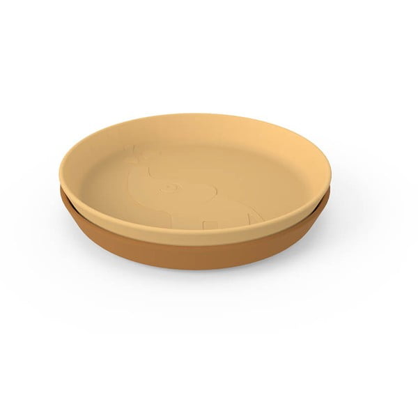 2 sinepju dzeltenu bērnu šķīvju komplekts Done by Deer Elphee, ø 18,5 cm-image-2