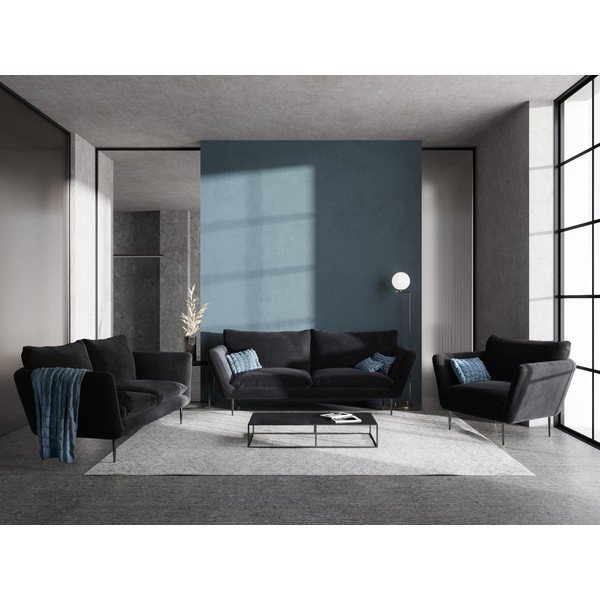 Melns samta krēsls Mazzini Sofas Acacia-image-1