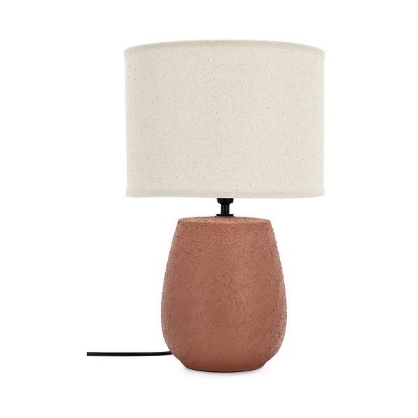 Terakotas oranža keramikas galda lampa ar auduma abažūru (augstums 41,5 cm) Irvin – Yes Everyday