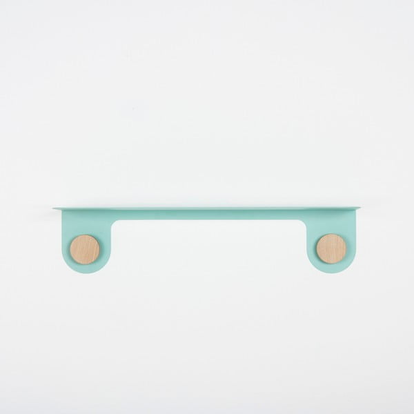 Sienas plaukts no zaļa tērauda ar ozolkoka detaļām un 2 āķiem Gazzda, garums 60 cm-image-2