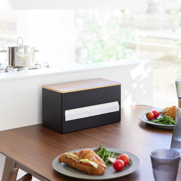 Melns metāla papīra dvieļu statīvs Rin – YAMAZAKI-image-1