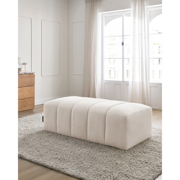 Balts kāju soliņš no buklē auduma Annecy – Bobochic Paris-image-1