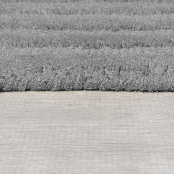 Pelēks ar rokām darināts vilnas paklājs 200x290 cm Zen Rectangles – Flair Rugs-image-4