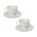 Baltas tasītes (2 gab.) no sintētiskā kaula porcelāna 170 ml Queen – Brandani
