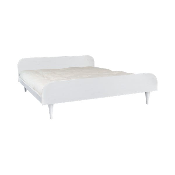 Divguļamā gulta no priedes koka ar matraci Design Twist Double Latex White Natural, 180 x 200 cm