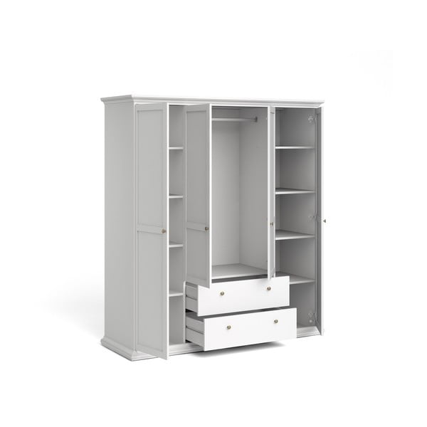 Balts drēbju skapis 181x201 cm Paris – Tvilum-image-3