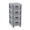 Pelēks plastmasas plaukts uz riteņiem 29,5x65,5 cm Infinity – Curver