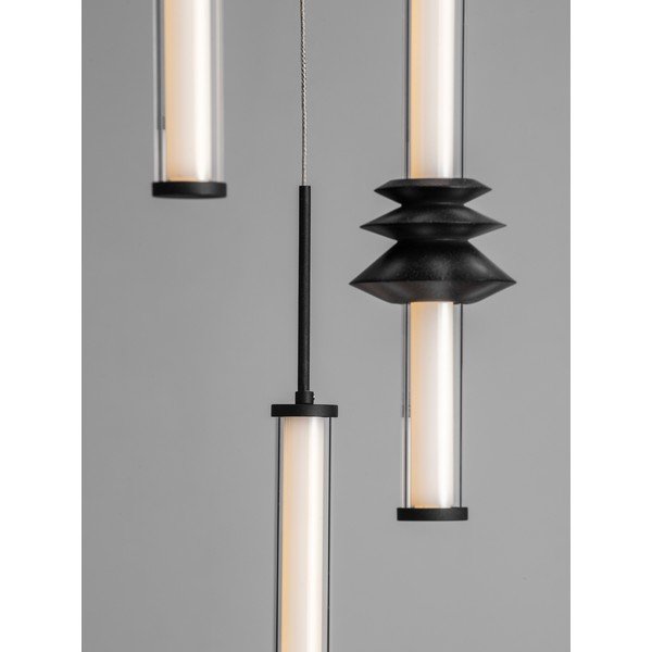 Matēti melna keramikas LED piekaramā lampa ar regulējamu spilgtumu ar akrila stikla abažūru ø 35 cm Stalactite – Nova Luce-image-2