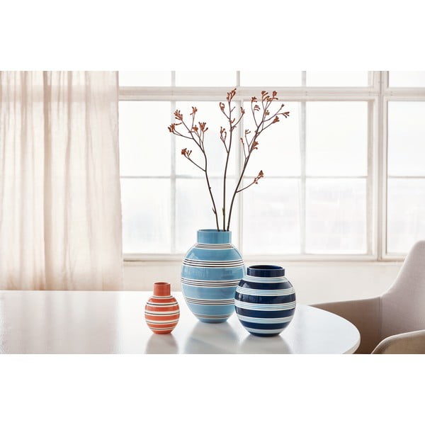 Zila keramikas vāze Kähler Design Nuovo, augstums 30 cm-image-4