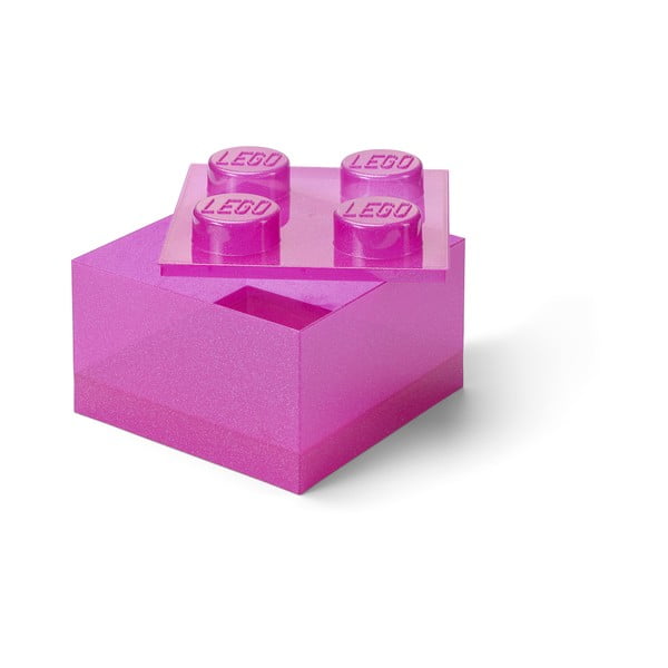 Rozā plastmasas uzglabāšanas kaste bērniem 25x25x18 cm – LEGO®