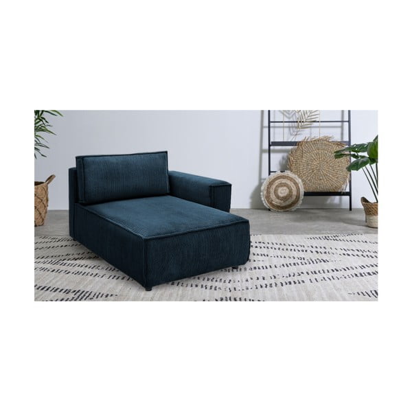Tumši zils velveta modulārais dīvāns (ar labo stūri) Nihad modular – Bobochic Paris-image-1