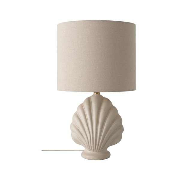 Balta/bēša polirezīna galda lampa (augstums 58 cm) Shelley – Ellos Home-image-3