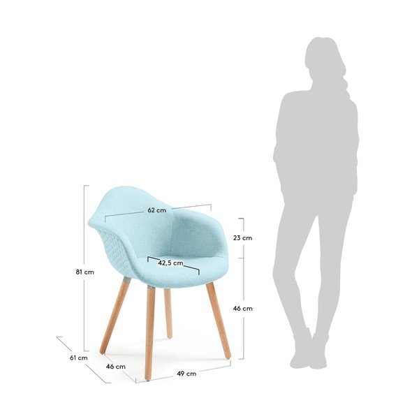 Gaiši zils krēsls La Forma Kenna-image-4