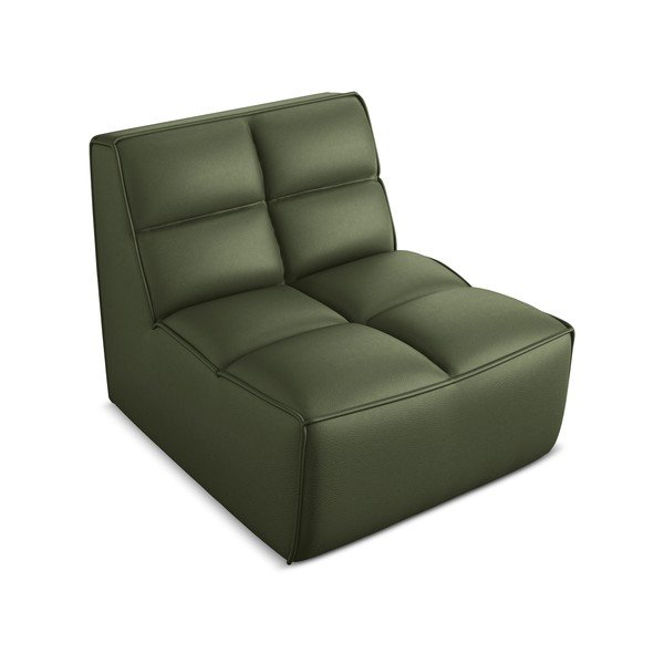 Zaļa modulārā dīvāna daļa no ādas imitācijas Kalai – Makamii-image-1