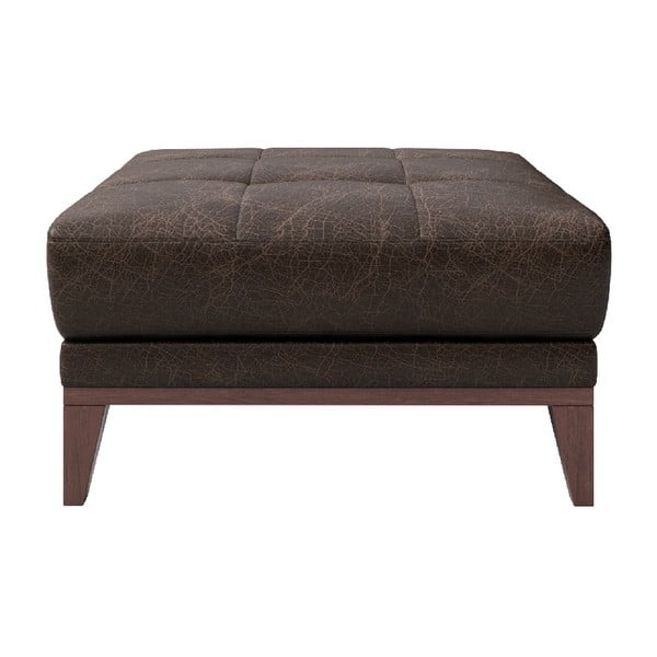 Tumši brūns kāju soliņš no ādas MESONICA Musso Tufted-image-2