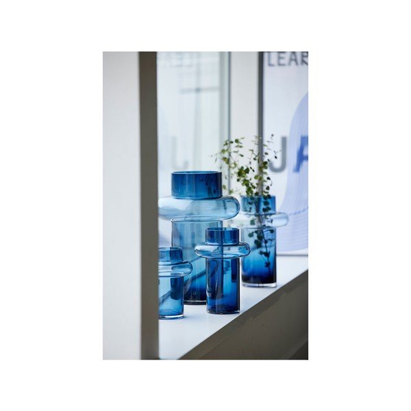 Tumši zila stikla vāze Lyngby Glas Tube, augstums 30 cm-image-1