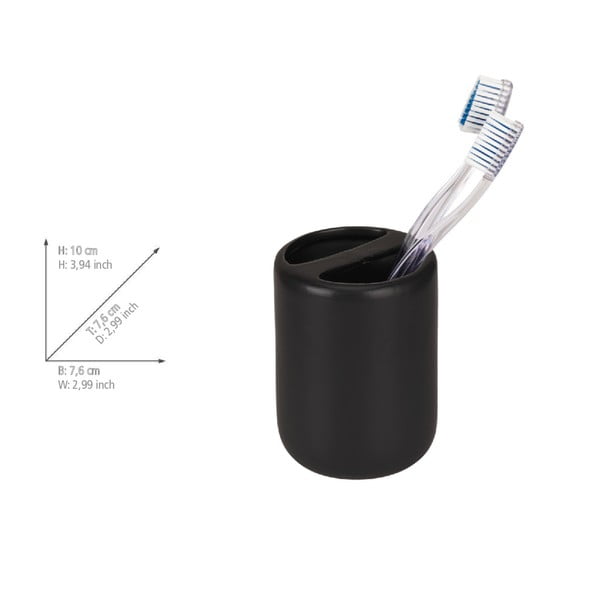 Matēti melns keramikas trauks zobu birstei Olinda – Allstar-image-4