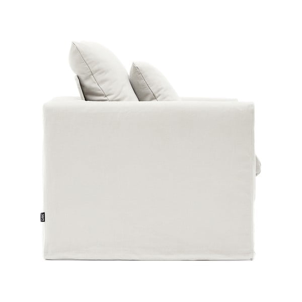 Balts lina atpūtas krēsls Nora – Kave Home-image-3