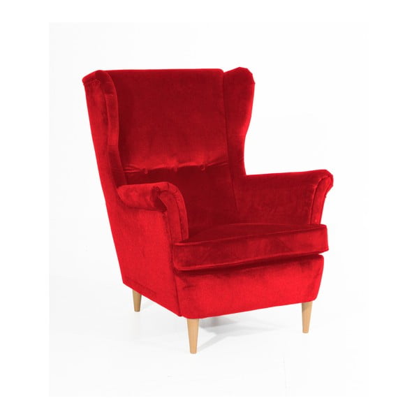 Sarkans krēsls ar gaiši brūnām kājām Max Winzer Clint Suede