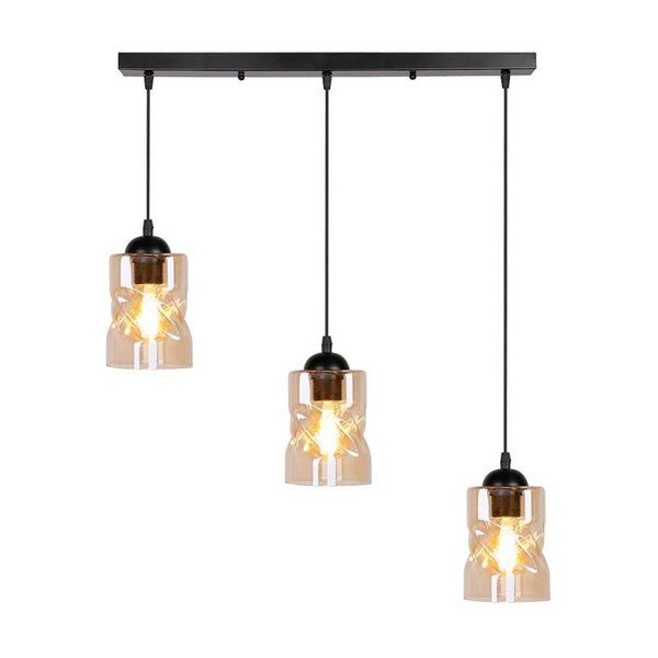 Melna piekaramā lampa ar stikla abažūru 10x62 cm Felis – Candellux Lighting-image-4