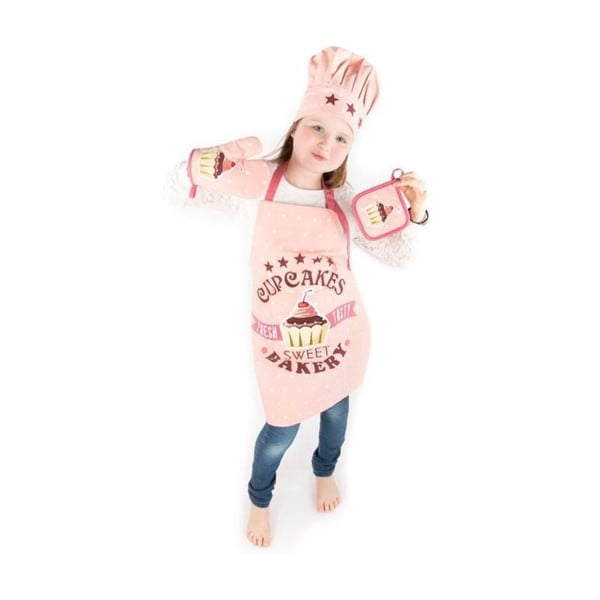 Kokvilnas bērnu virtuves komplekts (4 gab.) Cupcakes – Tiseco Home Studio
