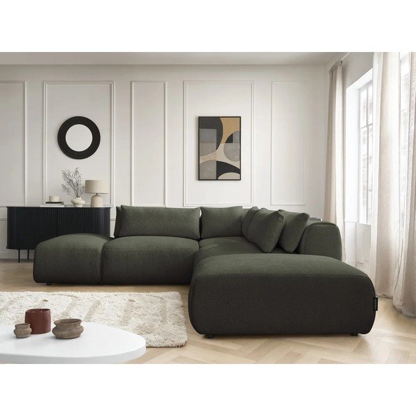 Zaļš regulējams modulārais stūra dīvāns Jana – Bobochic Paris-image-4