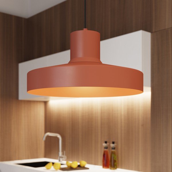 Oranža piekaramā lampa ar metāla abažūru Vito – Sollux-image-3