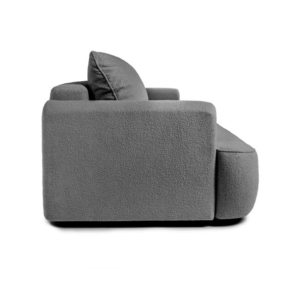 Pelēks salokāms dīvāns no buklē auduma 247 cm Quinoa – Bonami Selection-image-3