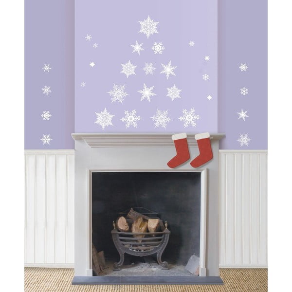 30 uzlīmju komplekts Ambiance Christmas White Flakes-image-3