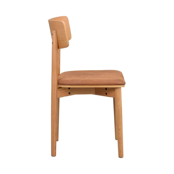 Konjakbrūni/dabīga toņa mākslīgās ādas pusdienu krēsli (2 gab.) Wolcott – Rowico-image-4