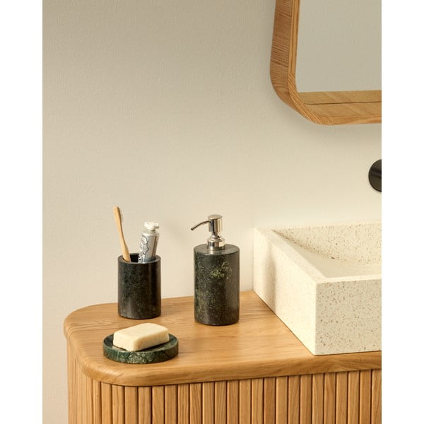 Tumši zaļš marmora ziepju dozators 200 ml Elenei – Kave Home-image-2