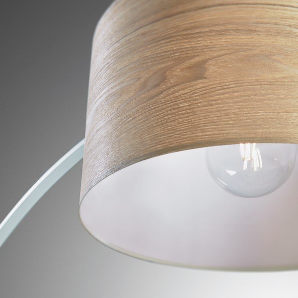 Balta/dabīga toņa stāvlampa ar koka abažūru (augstums 210 cm) Juhe Ash – Kave Home-image-4