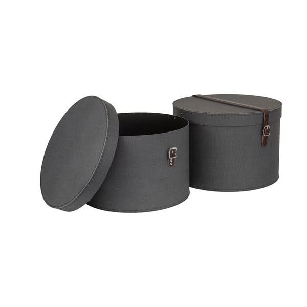 2 melnu uzglabāšanas kastu komplekts Bigso Box of Sweden Rut-image-2