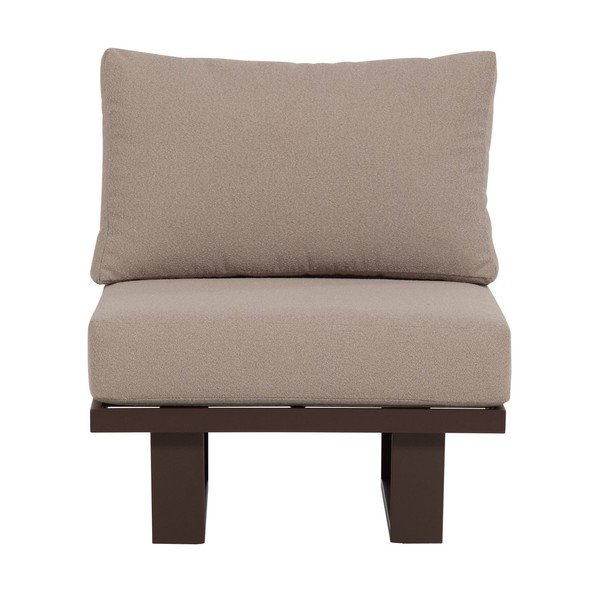 Brūns metāla/polsterēts dārza atpūtas krēsls Bear – WOOOD-image-2