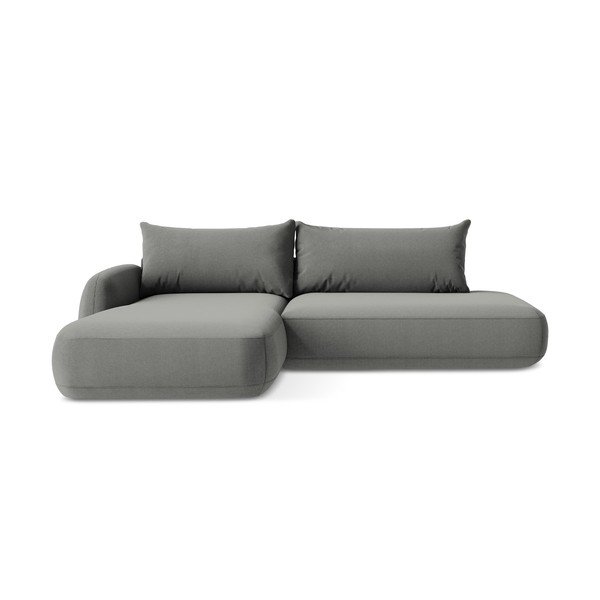 Pelēks salokāms stūra dīvāns (ar kreiso stūri/ar zvilni) Hale – Makamii