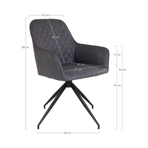 Tumši pelēks polsterēts ēdamistabas krēsls Harbo – House Nordic-image-3