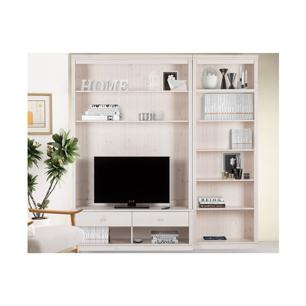 Balts priedes masīvkoka TV plauktu komplekts 214x223 cm Anita – Støraa-image-3