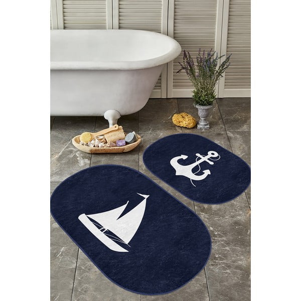 Zili vannas istabas paklājiņi (2 gab.) 60x100 cm – Mila Home-image-3