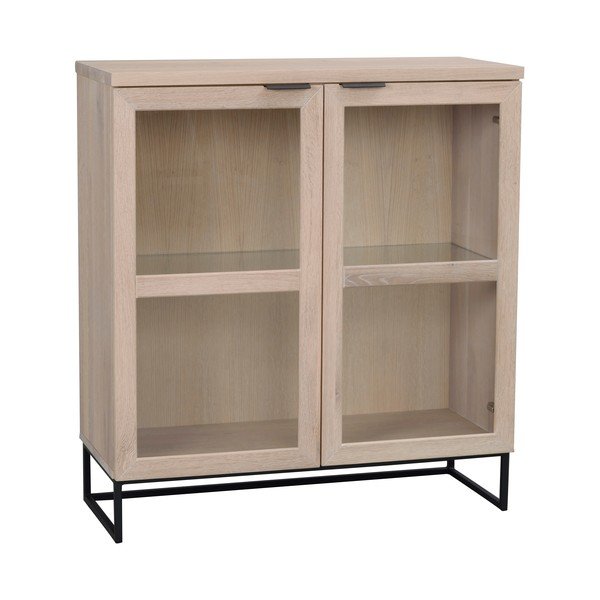 Dabīga toņa vitrīna no ozolkoka 95x105 cm Everett – Rowico-image-2