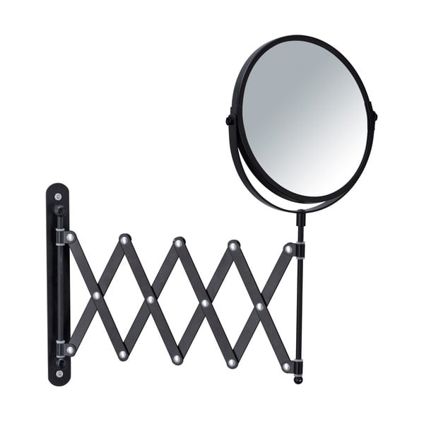 Melns sienas kosmētikas spogulis ar teleskopisko turētāju Wenko Exclusive-image-1