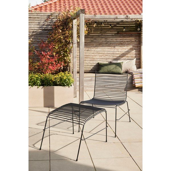 Melns metāla dārza atpūtas krēsls String – Hübsch-image-4