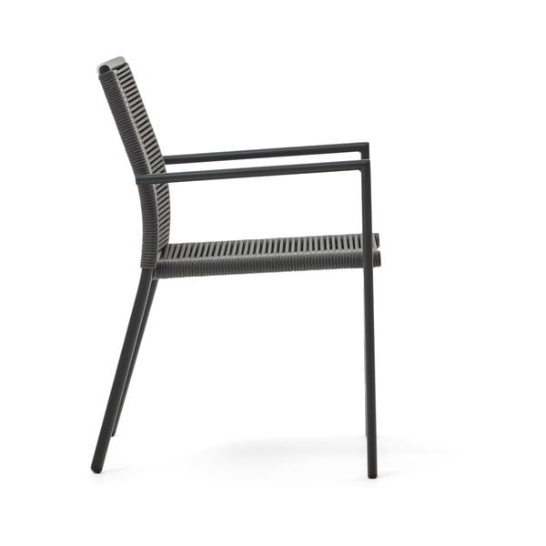 Tumši pelēks metāla dārza krēsls Culip – Kave Home-image-3